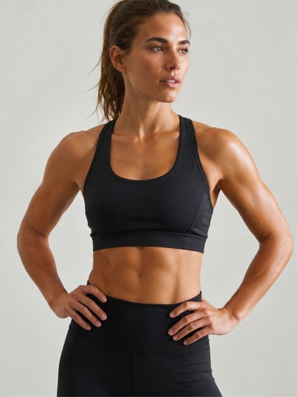 Lululemon Wunder Train Black Sports Bra Size 8 Medium Support Racerback Yoga